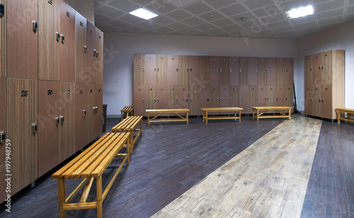 Interior Of Gym Locker Room Luxury And Clean Dressing Room With