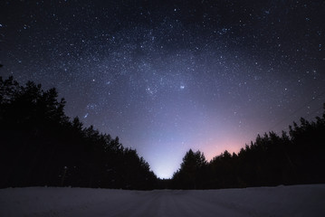 Wall Mural - stars space landscape at dark night