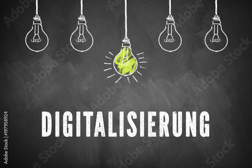Cuadros en Lienzo Digitalisierung als Thema auf Schultafel
