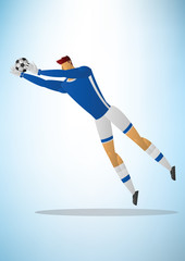 Wall Mural - Illustration of football goalkeeper player 04