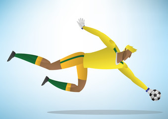 Wall Mural - Illustration of football goalkeeper player 01