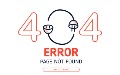 Poster - 404  error page not found vector plug graphic