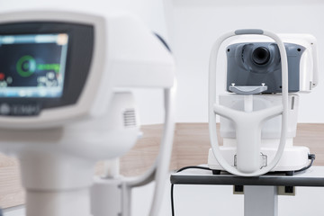 diagnostic ophthalmologic equipment. modern medical equipment in eye hospital. medicine concept