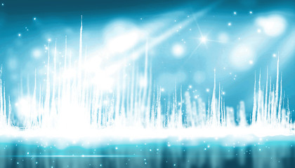 Sparkle and glitter blue with blizzard on blue background