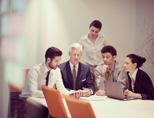 Wall Mural - business people group on meeting at modern startup office