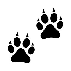 Dog, wolf or fox wild animal footprints / tracks flat vector icon for apps and websites