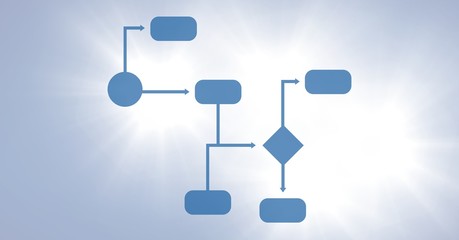 Poster - blue wireframe with bright background
