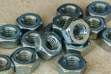 Many hex nuts