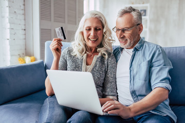 Senior couple at home