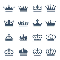 Wall Mural - black crowns. symbols for luxury logos and badges