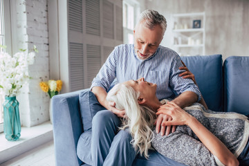 Senior couple at home