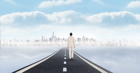 Poster - Businesswoman walking on road