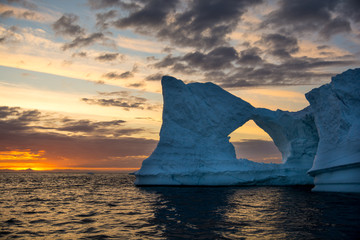 Wall Mural - sunset and iceberg in greenland. greatest view.