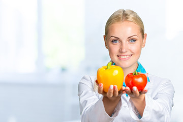 Wall Mural - Smiling medical woman doctor