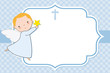 angel boy. Christening or communion card. space for text