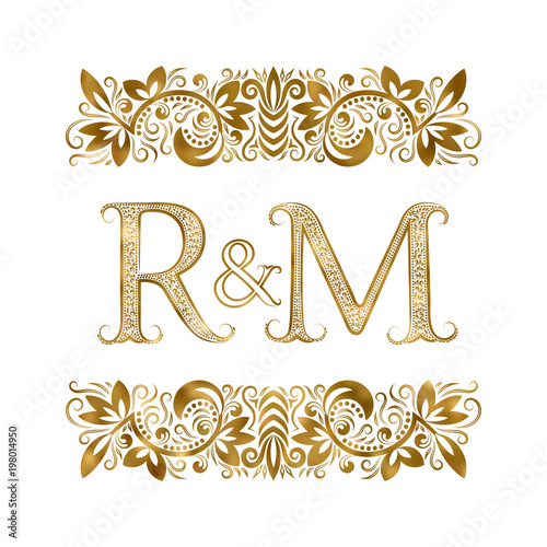 R and M vintage initials logo symbol. The letters are surrounded by ...