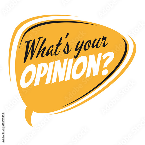 what's your opinion retro speech balloon Stock Vector | Adobe Stock