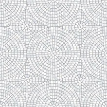 Abstract Mosaic Seamless Pattern. Fragments Of A Circle Laid Out From Tiles Trencadis. Vector Background.