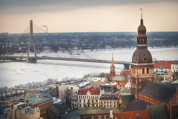 Canvas Print - Beautiful view to Riga, Latvia