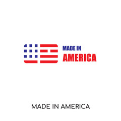 Canvas Print - made in america logo isolated on white background for your web, mobile and app design