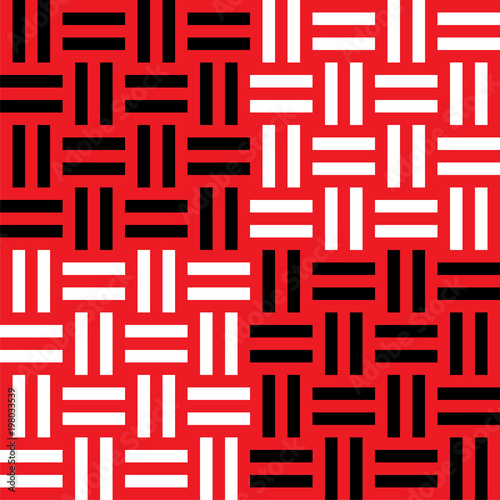 Vector seamless geometric pattern. Flat style black and white striped square ...