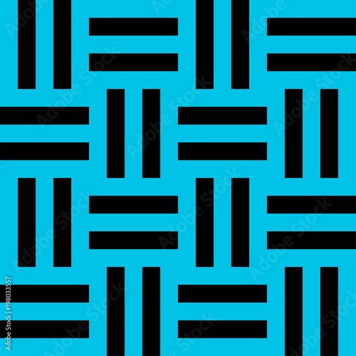 Vector seamless geometric pattern. Flat style black striped square background...