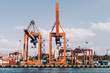 Cranes at the shipyard of the Port of Haydarpasha, Istanbul, Turkey