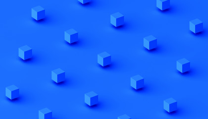 Poster - abstract 3d rendering of geometric shapes. computer generated minimalistic background with cubes. mo