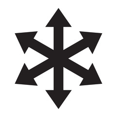 Poster - multiple arrow direction icon. vector six way arrow option symbol or sign for infographic chart or p