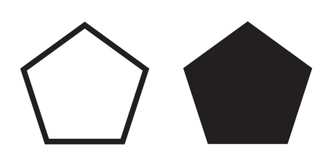 Poster - pentagon icon of vector geometry pentagonal five-sided polygon pentagon line