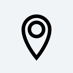 Fototapete - Location pin outline icon. Vector isolated location or GPS navigation or position pin