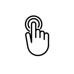 Fototapete - Touch screen or touchscreen finger hand press or push vector icon