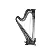 © Natali_Mias - Harp. Watercolor illustration. Hand drawn of classical music instrument. Black on white background