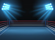 Empty wrestling sport arena. Boxing ring dramatic sports vector background