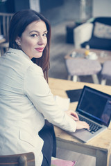 Canvas Print - Young business woman.