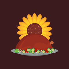 Wall Mural - happy thanksgiving design