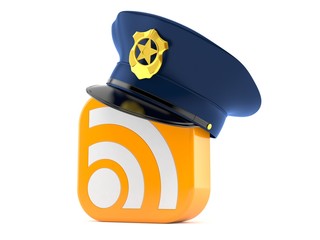 Canvas Print - Police hat with RSS icon