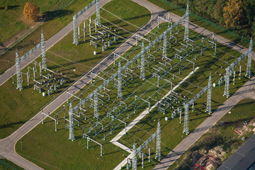 Wall Mural - Electric substation, top view..