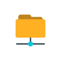 Poster - network folder flat vector icon. Modern simple isolated sign. Pixel perfect vector  illustration for logo, website, mobile app and other designs