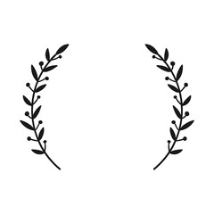 Wall Mural - Laurel wreath. Hand drawn vector round frame for invitations, greeting cards, quotes, logos, posters and more. Vector