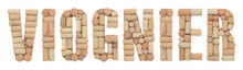 Grape Variety Viognier Made Of Wine Corks Isolated On White Background