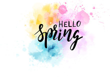 Hello Spring Watercolor Splash