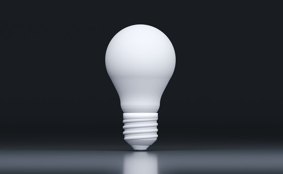 3D Rendering Of Realistic Classic Light Bulb On Black Background