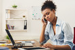 © Prostock-studio - Concentrated business woman talking on phone