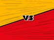 Versus letter background. Cartoon retro stripes design. Yellow and red color. Comics background. 