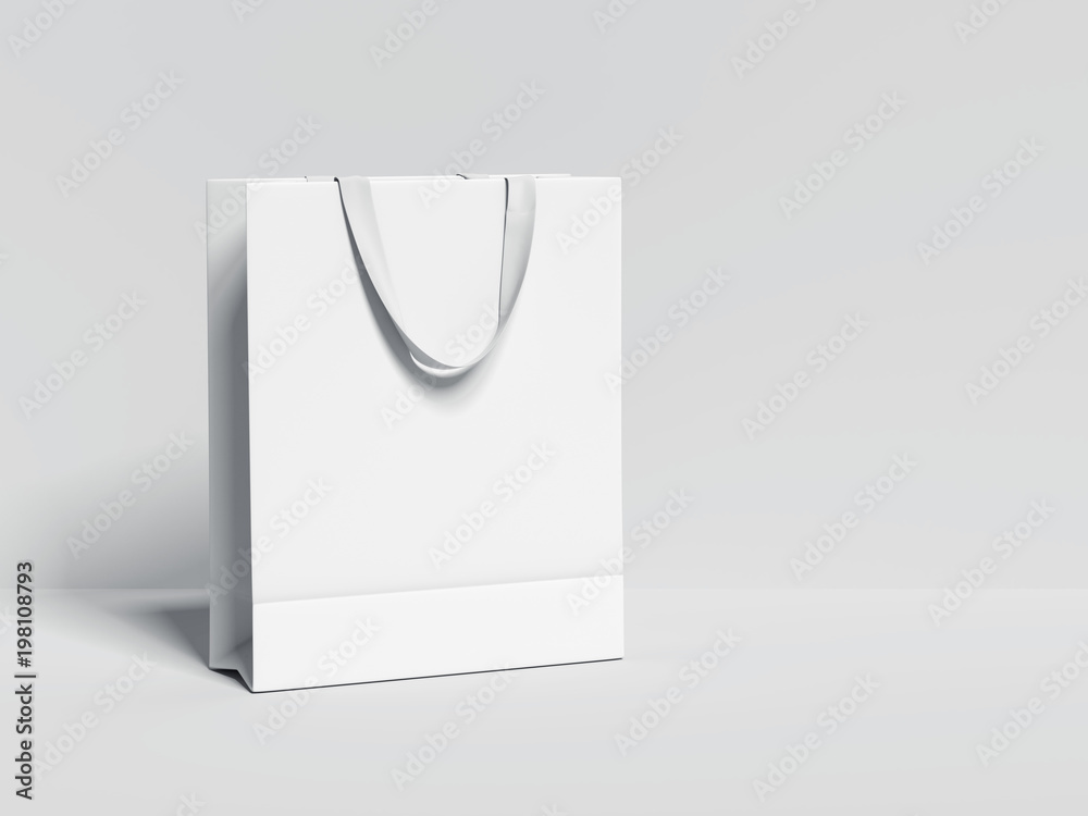 White blank shopping bag. 3d rendering Stock Illustration | Adobe Stock