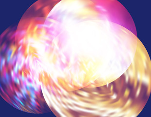 Aufkleber - Bright multicolored flickering circles on a blue background. Vector graphic pattern
