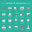 Teeth, dentistry medical flat icons.