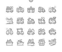 Transport Side View Well-crafted Pixel Perfect Thin Line Icons 30 2x Grid For Web Graphics And Apps. Simple Minimal Pictogram
