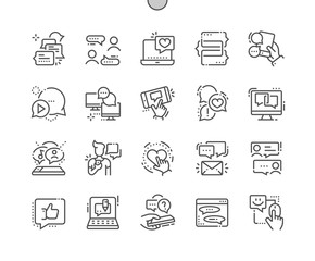 Poster - Chat Well-crafted Pixel Perfect Vector Thin Line Icons 30 2x Grid for Web Graphics and Apps. Simple Minimal Pictogram